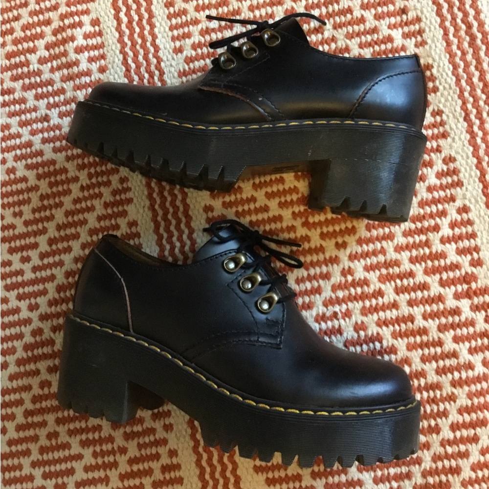 Dr. Martens Black Platform Lace-Up Shoes